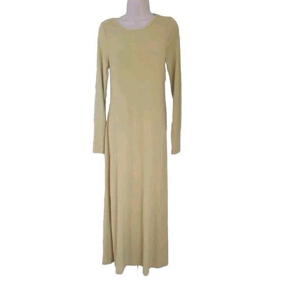 NEW FREE PEOPLE AUBRE OPEN-BACK ESSENTIAL YELLOW MAXI DRESS SZ MEDIUM - Picture 2 of 6